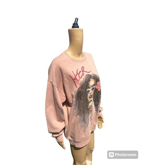 HER Graphic Pullover Stylish Sweatshirt - Trendy Peach Crewneck - Unisex Casual - Picture 5 of 8